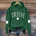 thumbnail image 2 of Bunenne St Patrick Day Sweatshirts Shamrock Sweatshirt Women's St. Day Print Long Sleeved Pullover Hooded Solid Color Hoodie Hoodies for Women Army Green 1 L, 2 of 4