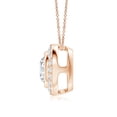 thumbnail image 2 of ANGARA IGI Certified Lab Grown 1.25 Ct Diamond Pendant with Halo for Women in 14K Rose Gold (Size-7mm|Color-F-G|Clarity-VS) | April Birthstone, Anniversary, Jewelry Gift for Women | Diamond Necklace, 2 of 8