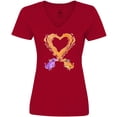thumbnail image 3 of Inktastic Fire Heart Dragons Women's V-Neck T-Shirt, 3 of 5