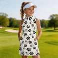 thumbnail image 5 of Shadoumai Girls Tennis Dress Sleeveless 1/4 Zip Athletic Pickleball Dresses with Pockets Workout Running Golf Outfits 4-15Y,Athletic Tennis Girls Dress, 5 of 6