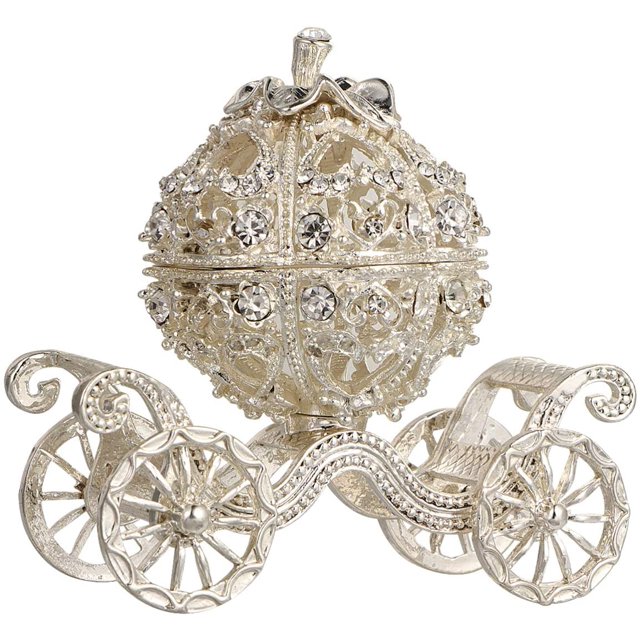Cenicienta calabaza carro decorativo bisagra joyería baratija Bo BRILLAR Rojo Verde