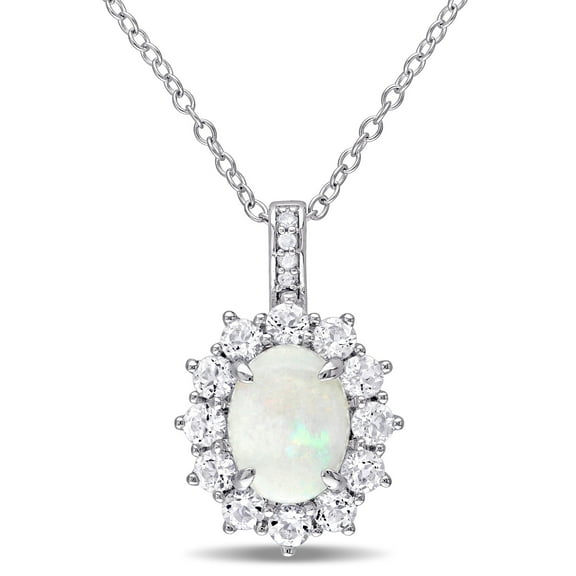 Everly Women's Opal and Topaz Sterling Silver Necklace