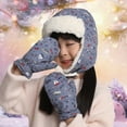 thumbnail image 3 of 1 Ensemble Chapeau Gants Motif Animal Camouflage Automne Hiver Chaud avec Rabat pour Extérieur, 3 of 10