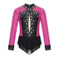 thumbnail image 3 of Kaerm Kids Girls Mesh Splice Ballet Dance Leotard Gymnastic Bodysuit Tassel Skirted Leotard Dress Outfit Hot Pink 12, 3 of 7
