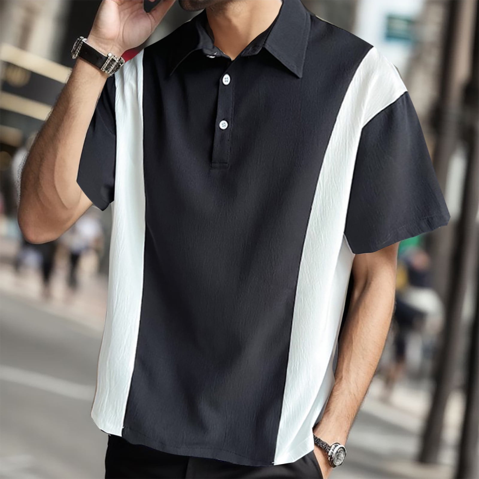 Cathalem Polo Shirts for Men Comfortable Fit Collared Shirt Black XXXXXL Walmart