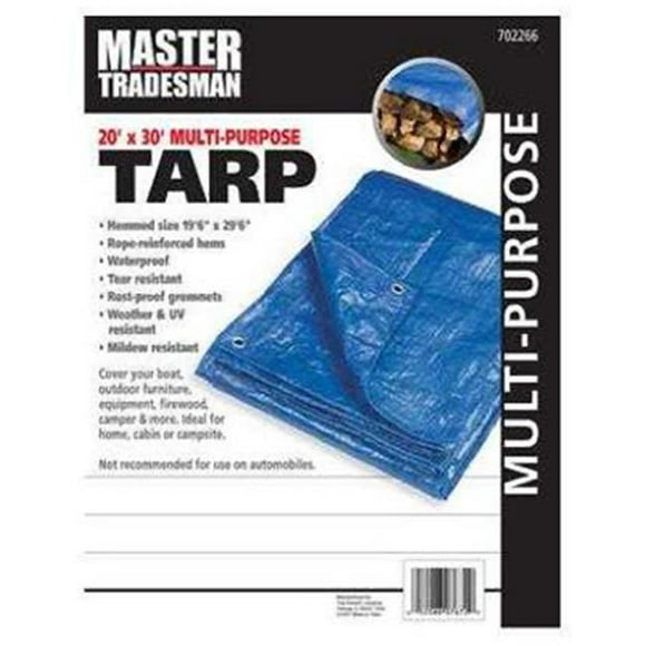 Master Tradesman RD Bâche de Rangement en Polyéthylène 20 x 30 Pi - Bleu