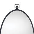 thumbnail image 2 of Wall Mirror with Sleek Oval Metal Frame and Loop Hook, Black- Saltoro Sherpi, 2 of 5