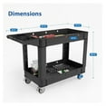 thumbnail image 2 of Utility Cart with Wheels - Heavy Duty 2 Shelf Rolling Cart, Large Service Tool Trolley for Warehouse, Garage, Office, Restaurant, Ecommerce, 2 of 7