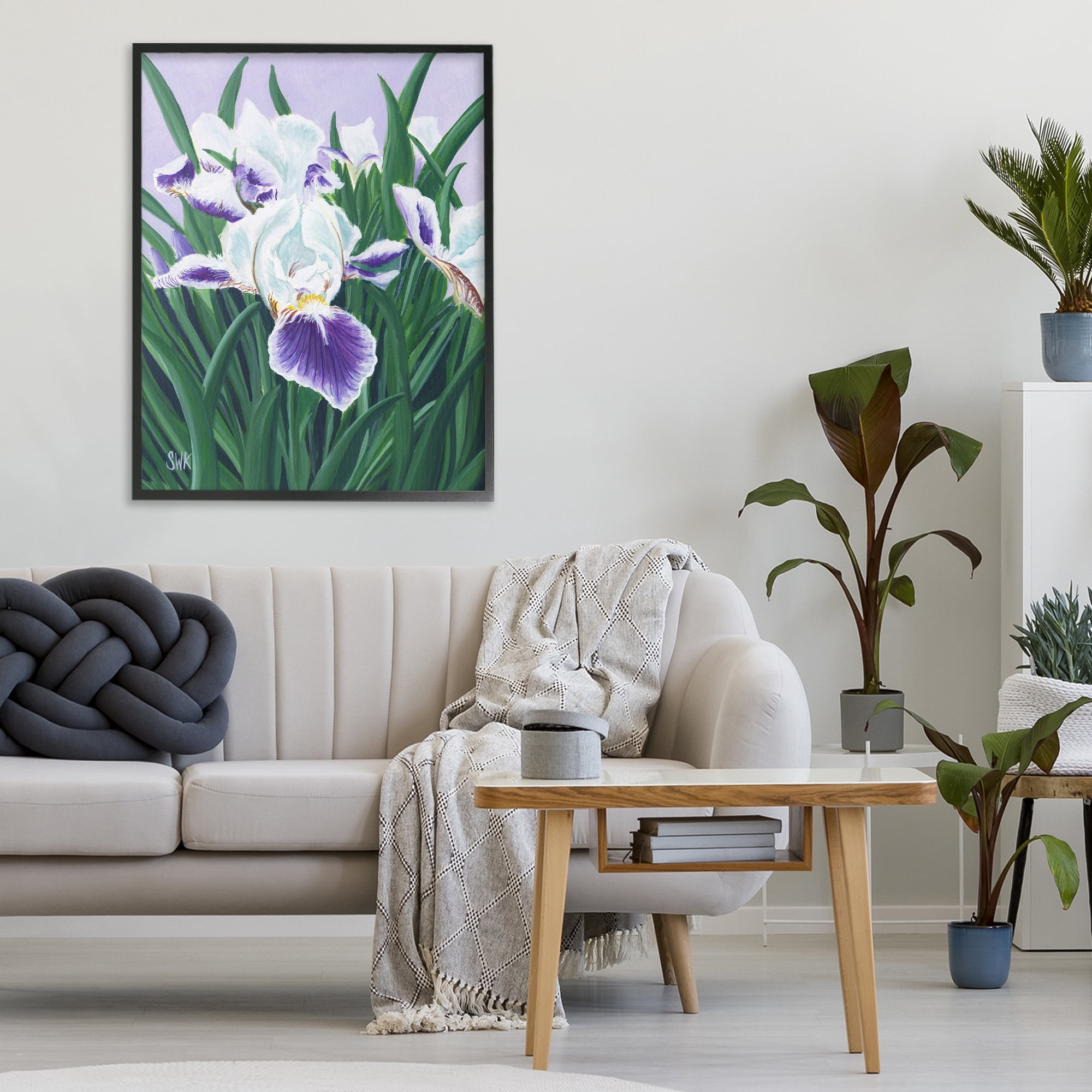 Stupell Industries Purple & White Irises Black Framed Giclee Art, design by Sarah Waldron Kimball