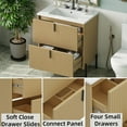 thumbnail image 5 of Christopher Knight Home 30" Bathroom Vanity with Sink, Soft-Close Drawers, Fluted Design, Natural, 5 of 9
