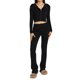 thumbnail image 1 of Blusas + Pantalones Largos Y2K Knit Crop Tops + Pantalones largos 2pcs Mujeres Zipper Sport Fitness Outfit (Negro M) Cgtredaw Para estrenar, 1 of 1