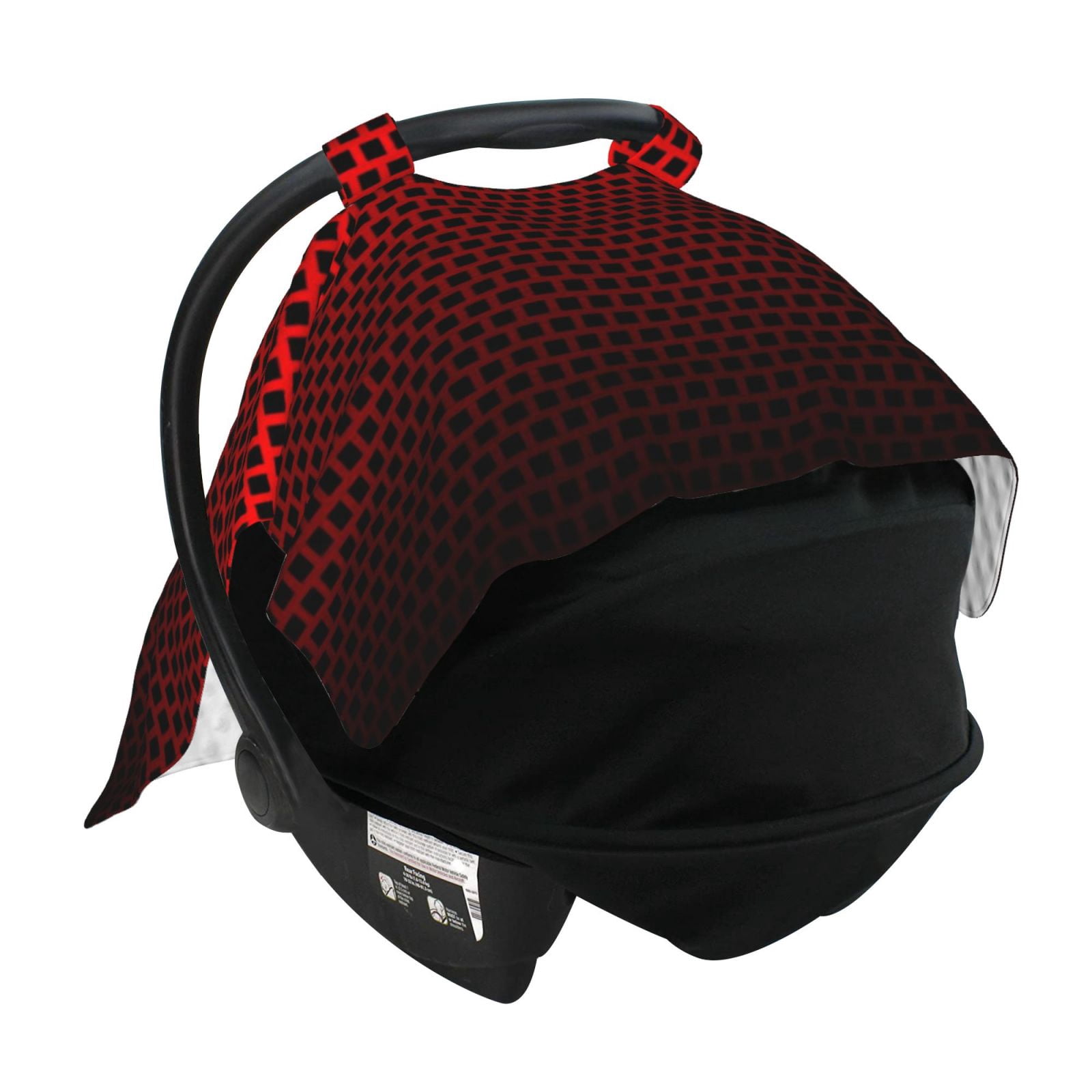 Naloa Red Geometric Baby Car Seat Cover, Breathable Baby Carrier Cover, Multiuse Baby Carrier Cover & Nursing Breastfeeding Cover