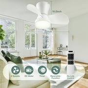 SUNMORY 22 Ceiling Fan, Low Profile for Bedroom & Kitchen, 6 Wind Speeds, White