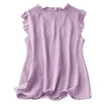 thumbnail image 3 of Weikingp T Shirts For Women ,Fashionable New Summer V Neck Top With Wool Fabric And Sleeveless Vest V Neck T Shirts For Women Womens Tops Pink 2Xl, 3 of 3