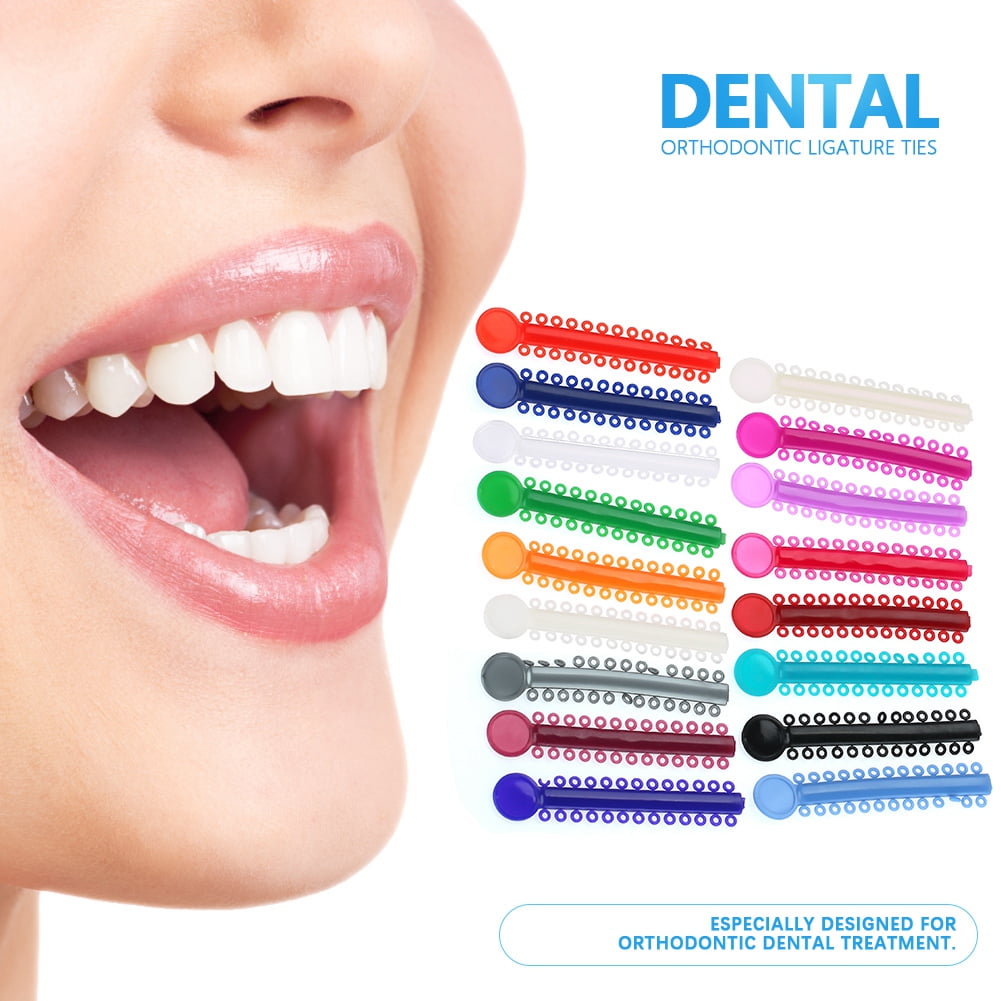 HERCHR Teeth Corrector, 40pcs Multi-color Dental Orthodontic Ligature Rubber Bands Teeth Corrector Elastic Brace, Teeth Care