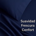 thumbnail image 4 of Juego de Sábanas Tacto Algodón King Size 4 Piezas Ultra Suaves y Frescas Color Azul marino Kyuden Home, 4 of 6