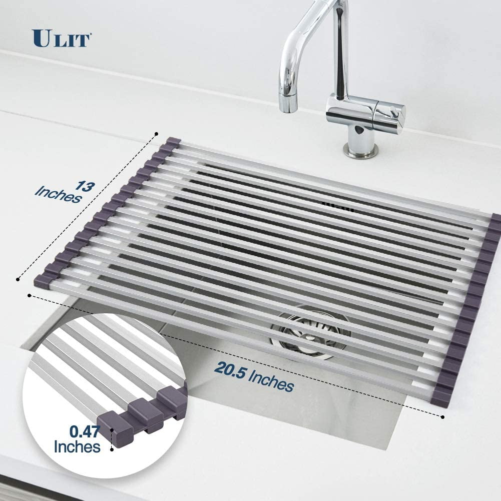 Ulit Dish Drying Rack 20.5 x 13 Inches，Multipurpose Roll Up Sink Drying Rack Over The Sink Kitchen Counter