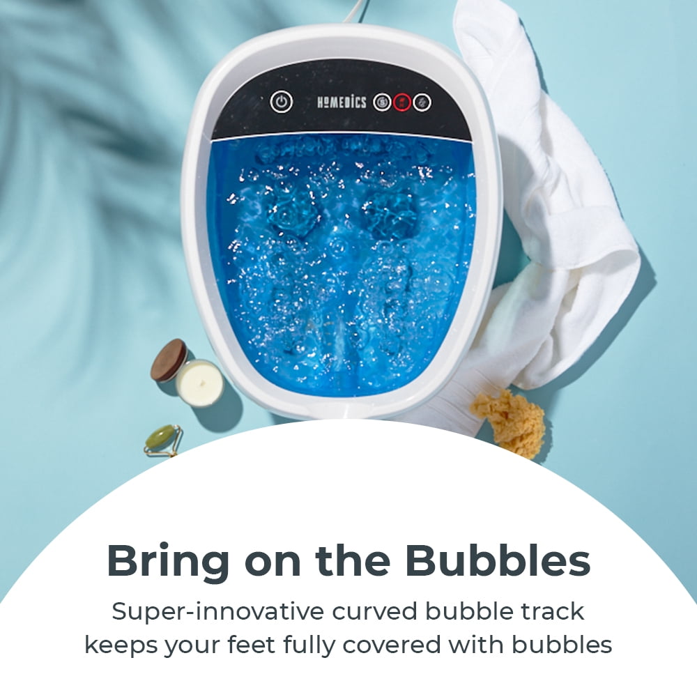 HoMedics? Shiatsu Bliss Footbath with Heat Boost, Foot Spa Massager, Deep Kneading Pedicure Tub, Vibrating Bubbles with Soothing Heat, Portable At-Home Spa&nbsp;