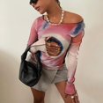 thumbnail image 2 of Long Sleeve Shirt Soft Multicolor Print Tops Casual Elegant  for Women for Office Work ANGGREK Otros, 2 of 7