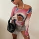 thumbnail image 2 of Crewneck Tops, Skin Friendly Casual Multicolor Print Tops Stylish For Office Work ANGGREK Otros, 2 of 7