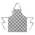thumbnail image 2 of Black White Plaid Checkered Pattern Apron-Garden Aprons for Women with Pockets-Cotton Linen Waterproof Kitchen Cooking Gardening Aprons Adjustable for Kitchen,Cooking,BBQ and Salon 33x27 Inch, 2 of 7