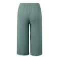 thumbnail image 3 of JJHGVB Cropped Trouser Lightweight Trousers Cotton Linen Capris Straight Leg Cropped Pants pedal pushers for women mid-calf length Slacks Drawstring Capris gaucho pants for women Z2- XL, 3 of 4