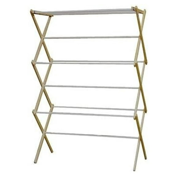 Wood Clothes Drying Rack - 42.5"H x 29.5"W x 14"D - Foldable Laundry Rack for Indoor/Outdoor Use - Heavy Duty Clothes Airer