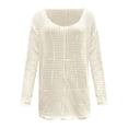 thumbnail image 5 of HOWPAY Cover Ups for Swimwear Women Hollow Out Bathing Suit Coverup Long Sleeve Casual Swimwear Summer Crochet Beach Dress Vacation Clothes Beige L, 5 of 7