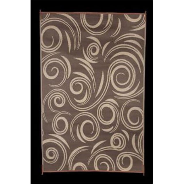 9 x 12 ft. Reversible RV Outdoor Patio Mat, Brown & Beige