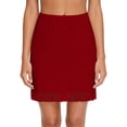 thumbnail image 2 of RoamHome Women's High-Waisted Lace Hem Mini Skirt Casual Elastic Waist A-Line Summer Short Skirt with Side Slit, 2 of 5