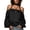 Black, variant on Off the Shoulder Tops for Women Plus Size Long Sleeve Halter Shirts Lightweight Solid Satin Top Going out Blouse