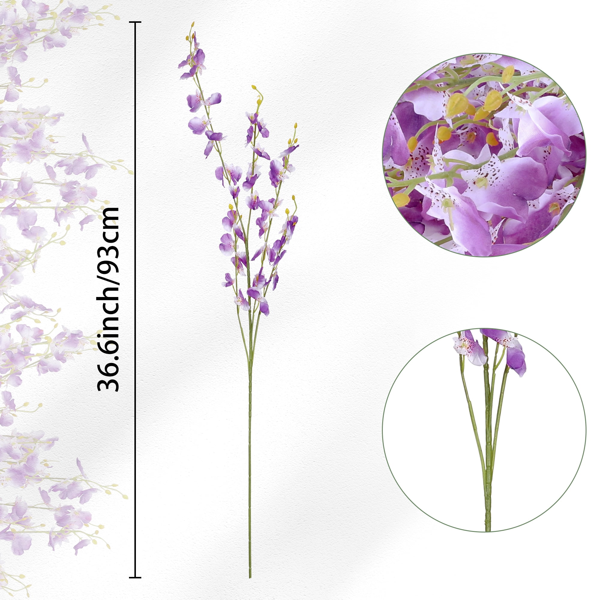 Unique Bargains 10 Pcs Purple Artificial Orchids Flowers Fake Dancing Lady Orchid