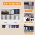 thumbnail image 5 of Advwin Hair Color Organizer Rack, Wall Mounted Hair Dye Tube Storage Cabinet with Adjustable Dividers & Hanging Space, Beauty Barber Station for Salon Display, White, 5 of 9