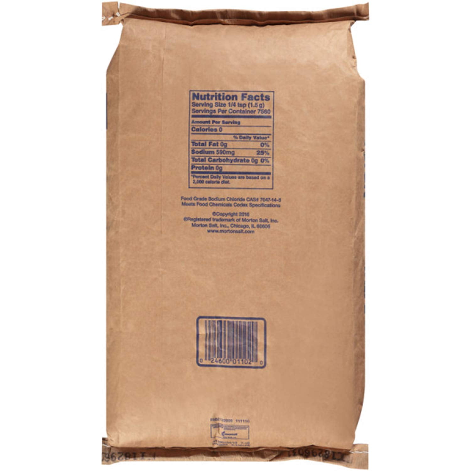Morton Table Salt, Non Iodized Salt, 25 Pound