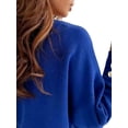 thumbnail image 2 of XXLvision Womens Long Sleeve V Neck Buckle Knitted Tunic Sweatshirt Blouses, 2 of 5