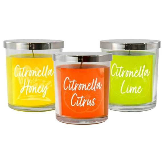 LumaBase Citronella Scented Candles - 10oz Jars - Set of 3