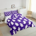 thumbnail image 3 of jejeloiu Kawaii Ghost Bedding Comforter Set,Halloween Theme Twin Comforter Sets,Purple White Bedding Set For Girls,Lightweight Room Decor Reversible,2pcs, 3 of 8
