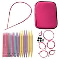 thumbnail image 2 of 10Pairs ABS Plastic Removable Knitting Needle Set Interchangeable Circular Crochet Hooks Weaving Knitting Sweaters Woven Tools (10pairs), 2 of 6