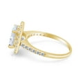thumbnail image 4 of Oval Cut Moissanite Lab Created Diamond Halo Engagement Promise Ring For Women In 14K Yellow Gold Over Sterling Silver(VVS1 Clarity,G-H Color,3 Cttw)-8, 4 of 7