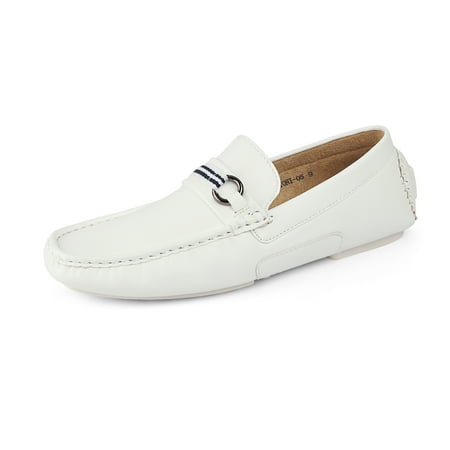 

Bruno Marc Men s Comfort Penny Loafers Moccasins Shoes SANTONI-05 WHITE/PU Size 9.5