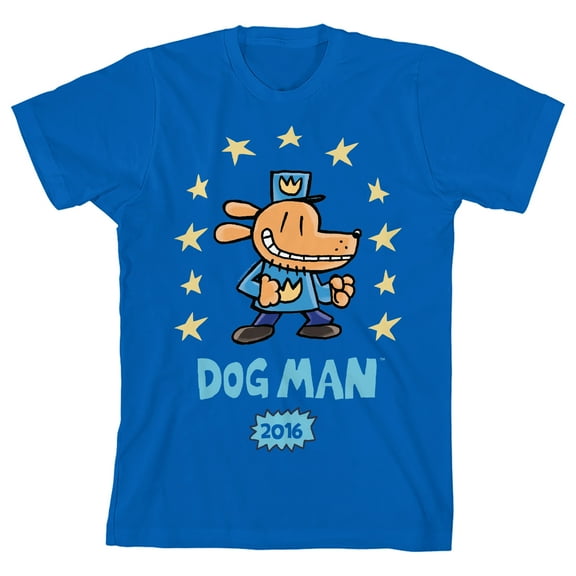 Dog Man Stars 2016 Youth Royal Blue Crew Neck Short Sleeve T-shirt - XS