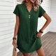 thumbnail image 3 of Vestido de Verano de Manga Corta para Mujeres Mini Vestido Casual de Cuello en V Sólido, Mini Vestido de Manga Corta para Fiestas de Primavera, 3 of 7