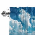 thumbnail image 2 of Summer Ocean Window Valance for Kitchen, Seascape Blue Coastal Wave Green Tropical Pain Trees Rod Pocket Short Curtain for Small Windows, Light Filtering Decorative Valance, 54 x 18 Inch, 2 of 9