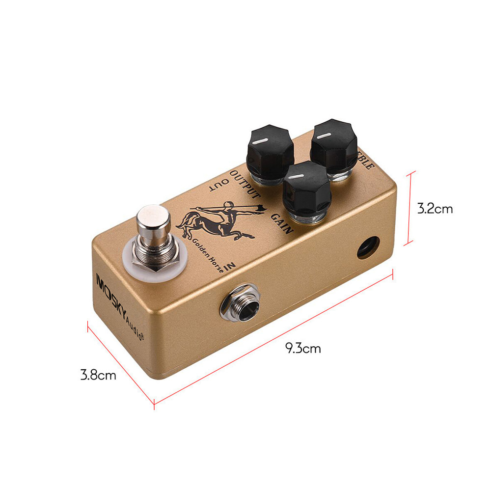 MOSKYAudio Golden Horse Guitar Overdrive Effect Pedal Full Metal Shell True Bypass