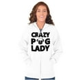 thumbnail image 3 of Crazy Pug Lady Dog Pets Owner Rescue Womens Plus Size Graphic Zipper Hoodie Brisco Brands 3X, 3 of 5