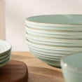 thumbnail image 6 of Famiware Jupiter 12-Piece Stoneware Dinnerware Set for 4, Plates & Bowls, Light Green, 6 of 8