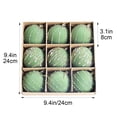 thumbnail image 3 of Hvmvliv 9 Pack Light Green Flocked Christmas Ball Ornaments with Glitter in Gift Box for Xmas Tree Decor, 3 of 6