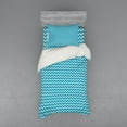 thumbnail image 2 of Ambesonne Chevron Bedding Set 4 Pcs, Sea Colored Zigzags, Queen, Teal Pale Blue, 2 of 3