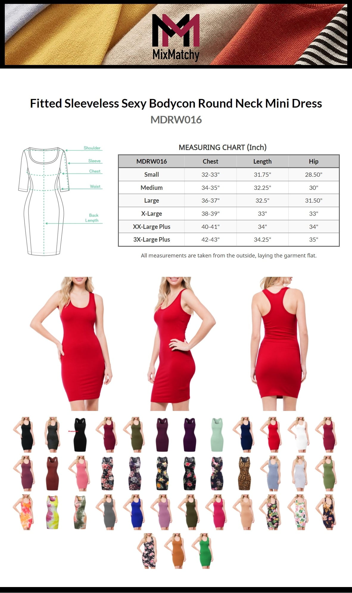 MixMatchy Women's Fitted Sleeveless Sexy Bodycon Round Neck Mini Dress -  Walmart.com