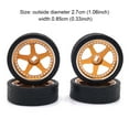thumbnail image 4 of 4 Pcs RC Model Car Wheel Rim Simulation Upgraded Modification Vehicle Wheels Assembly Replacement for WLtoys K969 K979 K989 K999 Gold, 4 of 7